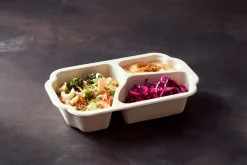 Siegelschalen>DUNIFORM Schale Take-away 250 x 159 x 48 mm Braun 3-Teilung