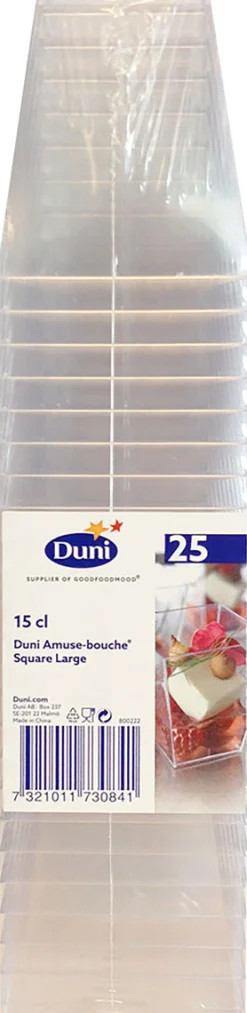 Amuse-Bouche>DUNI Square, groß 15 cl Transparent ungeteilt