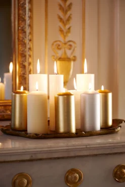 Stumpenkerzen>DUNI Stumpenkerze matt 150 x Ø 70 mm 50 Std. Gold