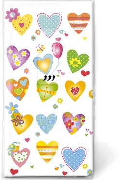 Kosmetiktücher>PAPER + DESIGN Taschentücher 21,5 x 22 cm Colourful Heart