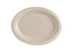 Bagasse Teller & Schalen>DUNI Teller, oval Braun Ø 26 cm Braun