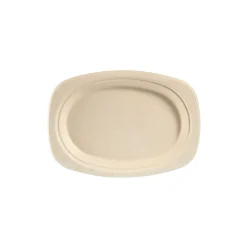 Bagasse Teller & Schalen>DUNI Teller, oval Braun Ø 23 cm Braun