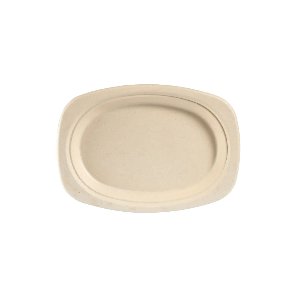 Bagasse Teller & Schalen>DUNI Teller, oval Braun Ø 23 cm Braun