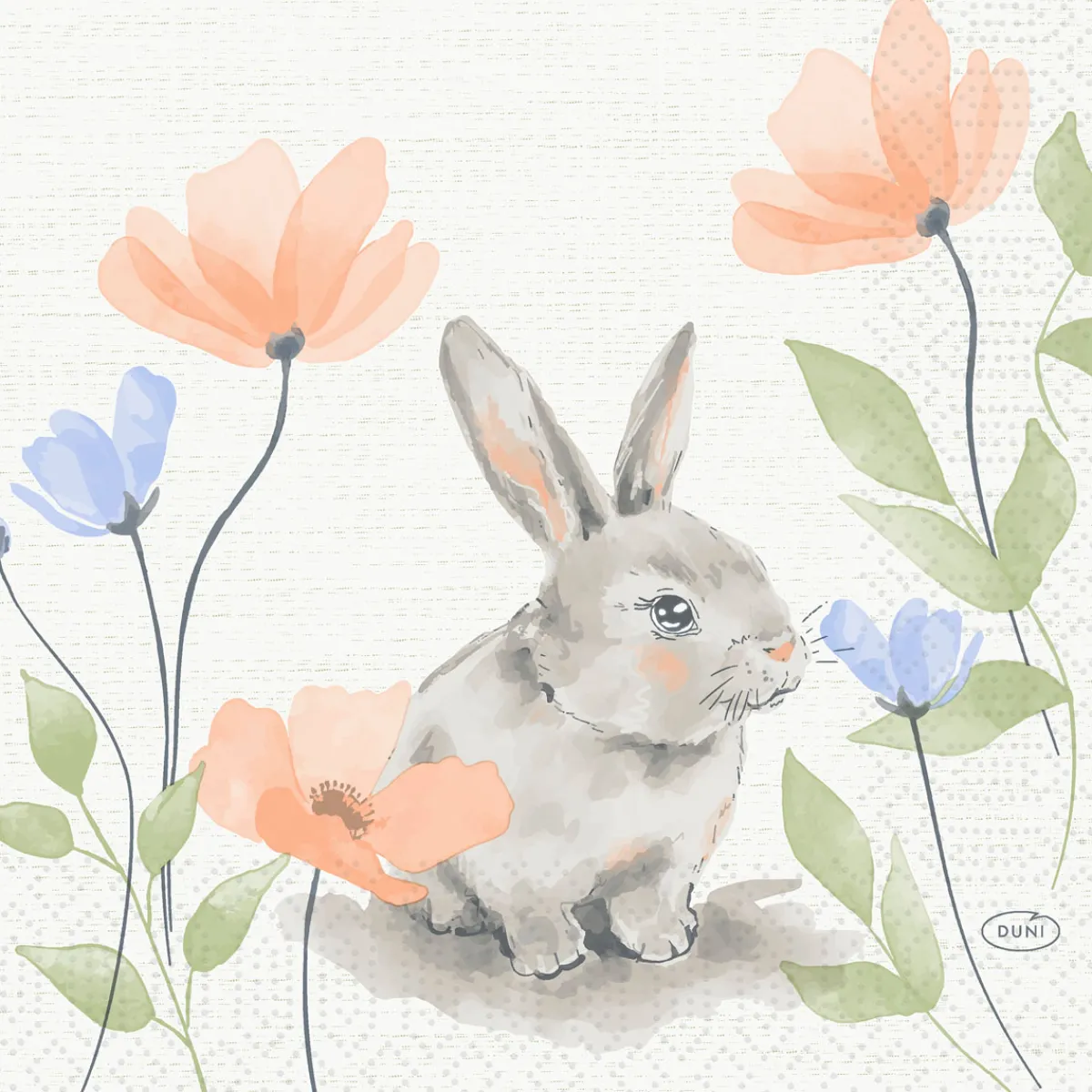 Servietten Im Lunchformat>DUNI Tissue-Serviette 33 x 33 cm Bunny Bloom 3-lagig