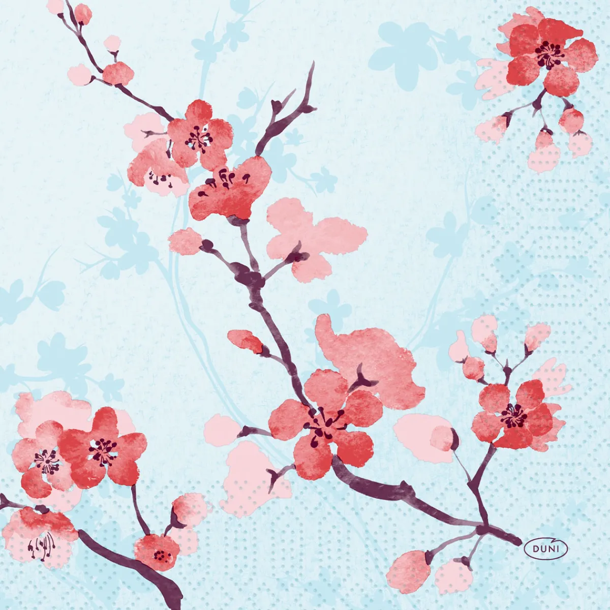 Servietten Im Lunchformat>DUNI Tissue-Serviette 33 x 33 cm Cherry Breeze Blue 3-lagig