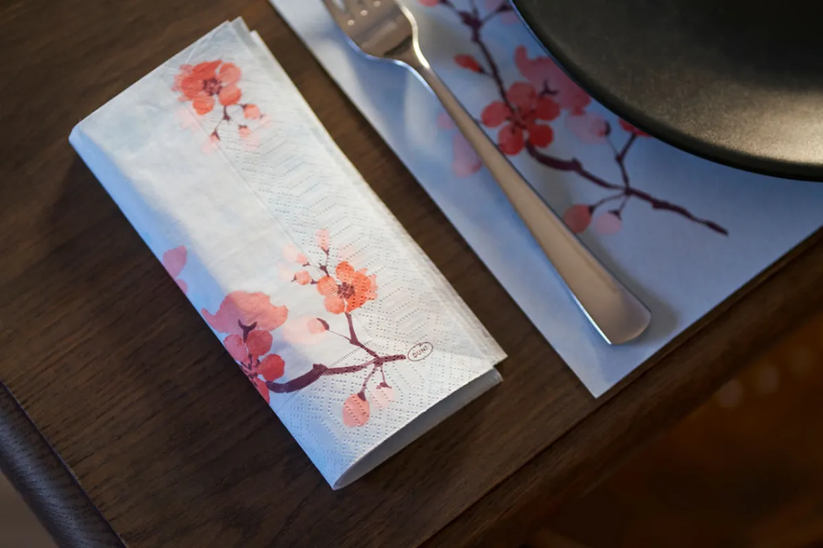 Servietten Im Lunchformat>DUNI Tissue-Serviette 33 x 33 cm Cherry Breeze Blue 3-lagig
