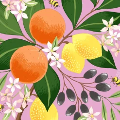 Cocktailservietten>PAPER + DESIGN Tissue-Serviette 24 x 24 cm Exotic Fruits 3-lagig