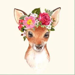 Servietten Im Lunchformat>PAPER + DESIGN Tissue-Serviette 33 x 33 cm Floral Deer 3-lagig