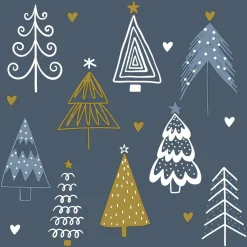 Servietten Im Lunchformat>PAPER + DESIGN Tissue-Serviette 33 x 33 cm Fun trees Blue 3-lagig