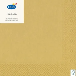 Servietten Im Lunchformat>DUNI Tissue-Serviette 33 x 33 cm Gold 3-lagig