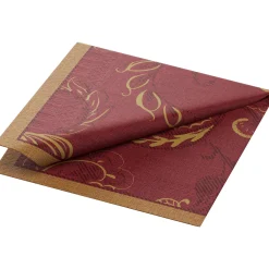 Cocktailservietten>DUNI Tissue-Serviette 24 x 24 cm Golden Grace Bordeaux 3-lagig