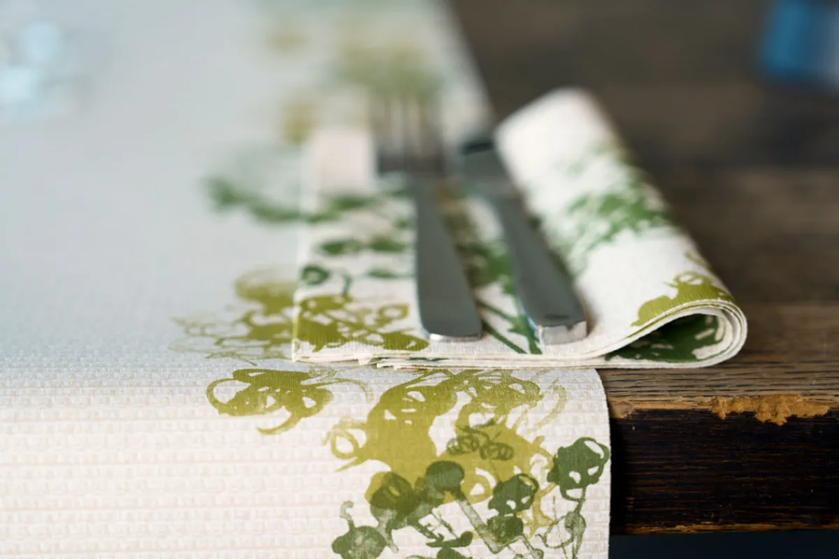 Servietten Im Lunchformat>DUNI Tissue-Serviette 33 x 33 cm Green Umbles 3-lagig