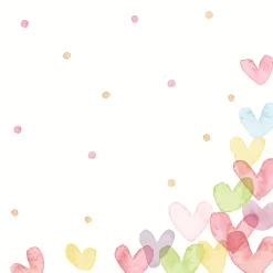 Cocktailservietten>PAPER + DESIGN Tissue-Serviette 24 x 24 cm Hearts Pastel 3-lagig