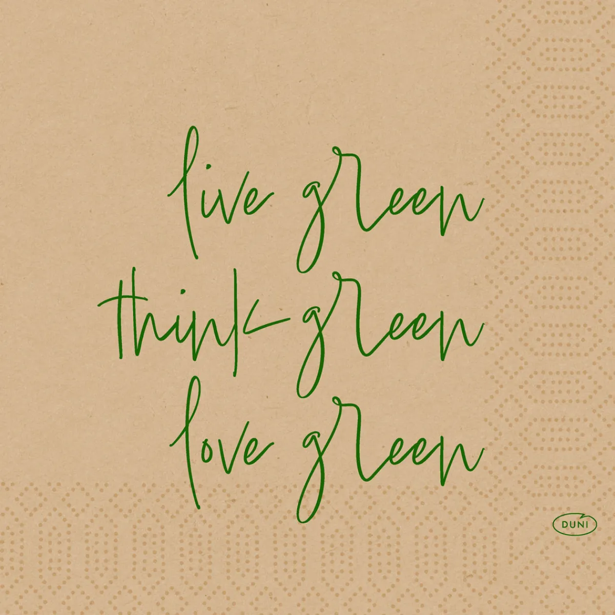 Servietten Im Lunchformat>DUNI Tissue-Serviette 33 x 33 cm Love Green Natural 3-lagig