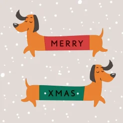 Servietten Im Lunchformat>PAPER + DESIGN Tissue-Serviette 33 x 33 cm Merry Dachshund 3-lagig