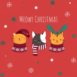 Servietten Im Lunchformat>PAPER + DESIGN Tissue-Serviette 33 x 33 cm Meowy Xmas 3-lagig