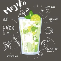 Cocktailservietten>PAPER + DESIGN Tissue-Serviette 24 x 24 cm Mojito Black 3-lagig