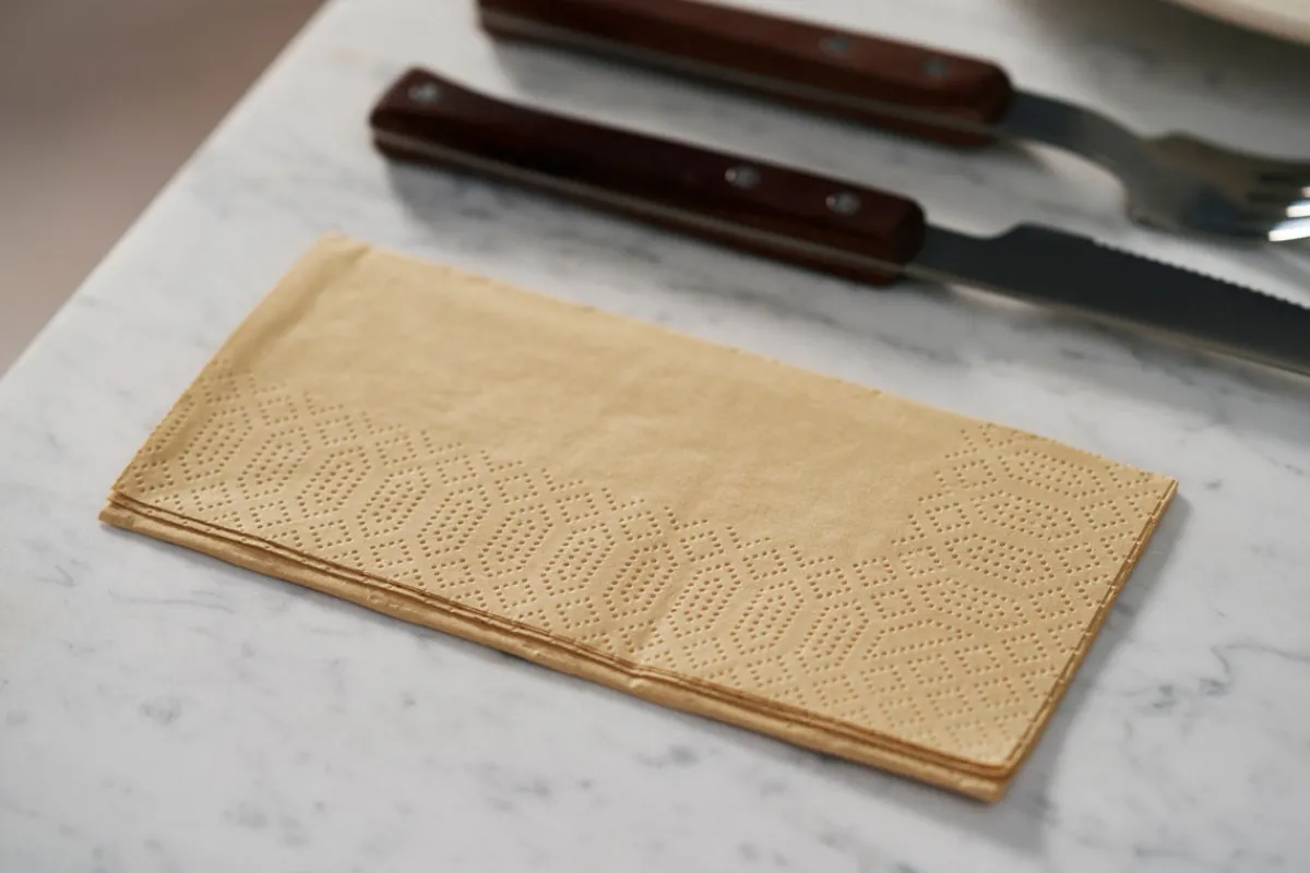 Vorgefaltete Servietten>DUNI Tissue-Serviette 33 x 33 cm Natural Brown 2-lagig