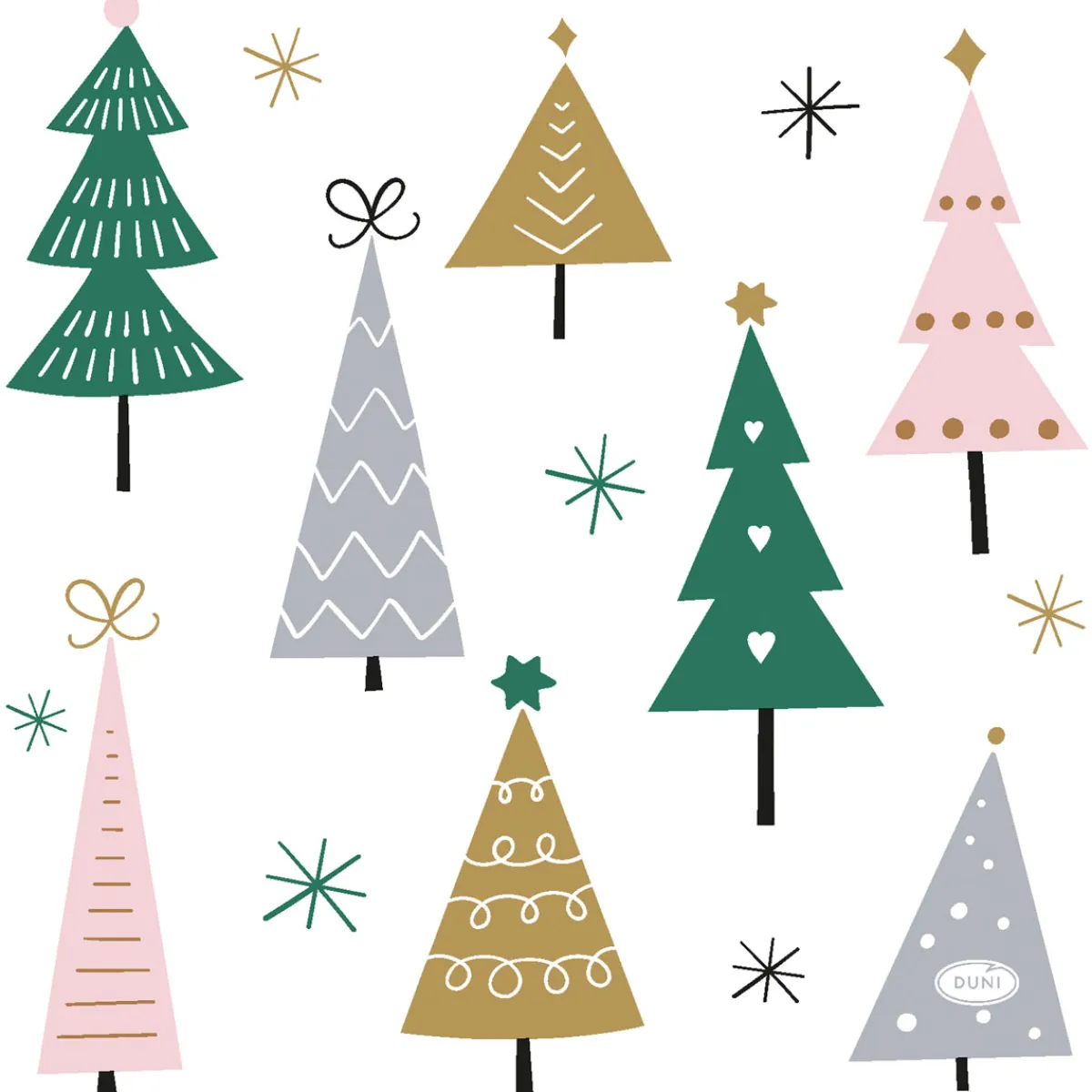 Servietten Im Lunchformat>DUNI Tissue-Serviette 33 x 33 cm Noel Trees 3-lagig