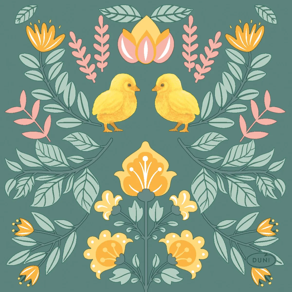 Becherspender|Cocktailservietten>DUNI Tissue-Serviette 24 x 24 cm Ornament Easter 3-lagig