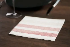 Servietten Im Dinnerformat>DUNI Tissue-Serviette 40 x 40 cm Rigato Bordeaux 3-lagig