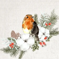 Servietten Im Lunchformat>PAPER + DESIGN Tissue-Serviette 33 x 33 cm Robin Forest 3-lagig