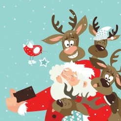 Servietten Im Lunchformat>PAPER + DESIGN Tissue-Serviette 33 x 33 cm Selfie Santa 3-lagig