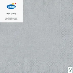 Servietten Im Lunchformat>DUNI Tissue-Serviette 33 x 33 cm Silver 3-lagig