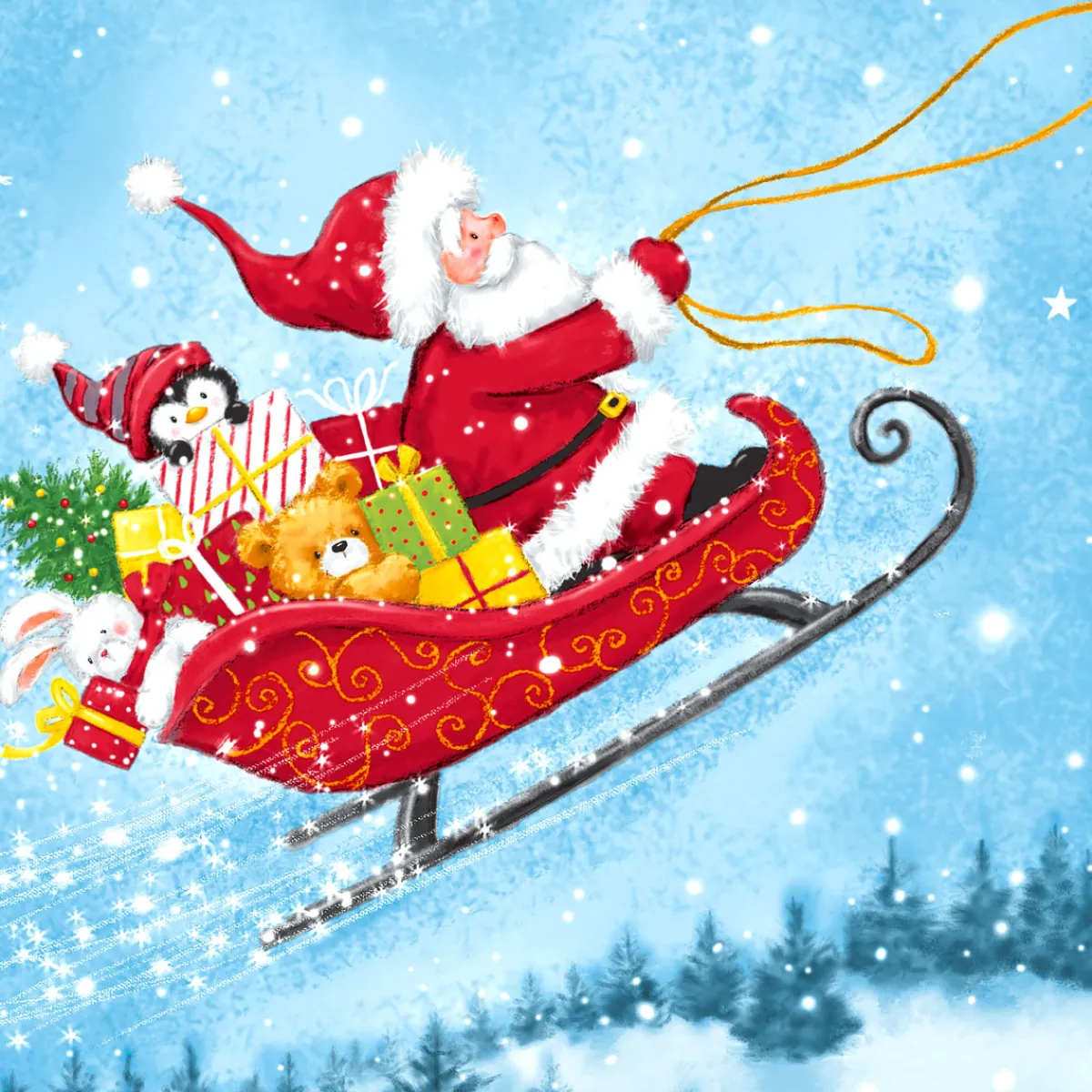 Servietten Im Lunchformat>PAPER + DESIGN Tissue-Serviette 33 x 33 cm Sleigh Ride 3-lagig