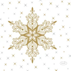 Cocktailservietten>DUNI Tissue-Serviette 24 x 24 cm Snowstars White 3-lagig