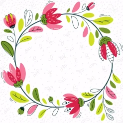 Servietten Im Lunchformat>PAPER + DESIGN Tissue-Serviette 33 x 33 cm Spring wreath 3-lagig