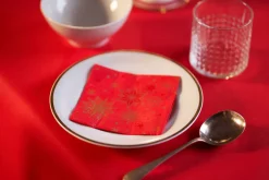 Cocktailservietten>DUNI Tissue-Serviette 24 x 24 cm Stargazing Red 3-lagig