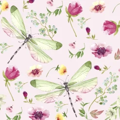 Cocktailservietten>PAPER + DESIGN Tissue-Serviette 24 x 24 cm Summer Field Pink 3-lagig