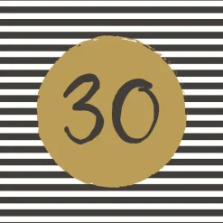 Servietten Im Lunchformat>PAPER + DESIGN Tissue-Serviette 33 x 33 cm 30th Birthday 3-lagig