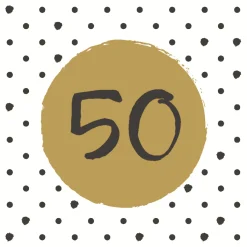 Servietten Im Lunchformat>PAPER + DESIGN Tissue-Serviette 33 x 33 cm 50th Birthday 3-lagig