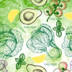 Servietten Im Lunchformat>PAPER + DESIGN Tissue-Serviette 33 x 33 cm Veggie Mix 3-lagig