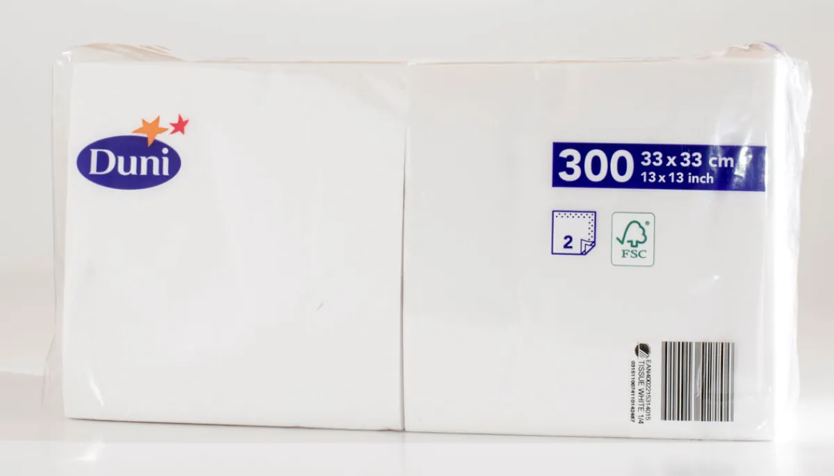 Servietten Im Lunchformat>DUNI Tissue-Serviette 33 x 33 cm Weiß 2-lagig