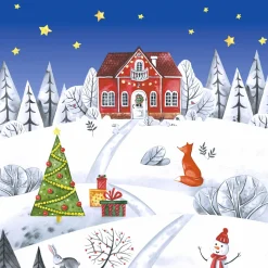 Cocktailservietten>PAPER + DESIGN Tissue-Serviette 24 x 24 cm Winterland 3-lagig