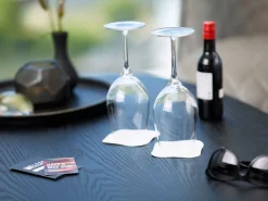 Untersetzer>DUNI Tissue-Untersetzer, rund Ø 7,5 cm Bordeaux Mehrlagig