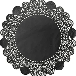 Tortenspitzen & Plattenpapier>DUNI Tortenspitzen rund Ø 30 cm Schwarz