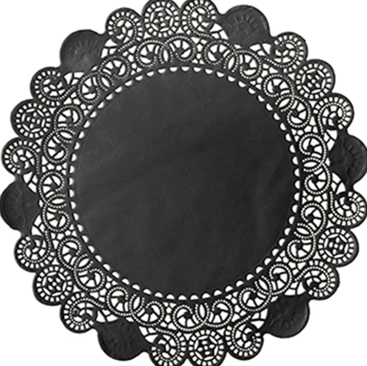 Tortenspitzen & Plattenpapier>DUNI Tortenspitzen rund Ø 30 cm Schwarz