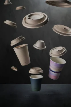 Pappbecher Und -Gläser>DUNI Trinkdeckel, flach 35/47/59 cl Braun