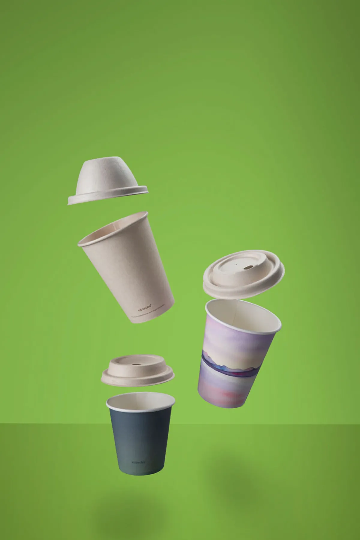 Pappbecher Und -Gläser>DUNI Trinkdeckel, flach 35/47/59 cl Braun