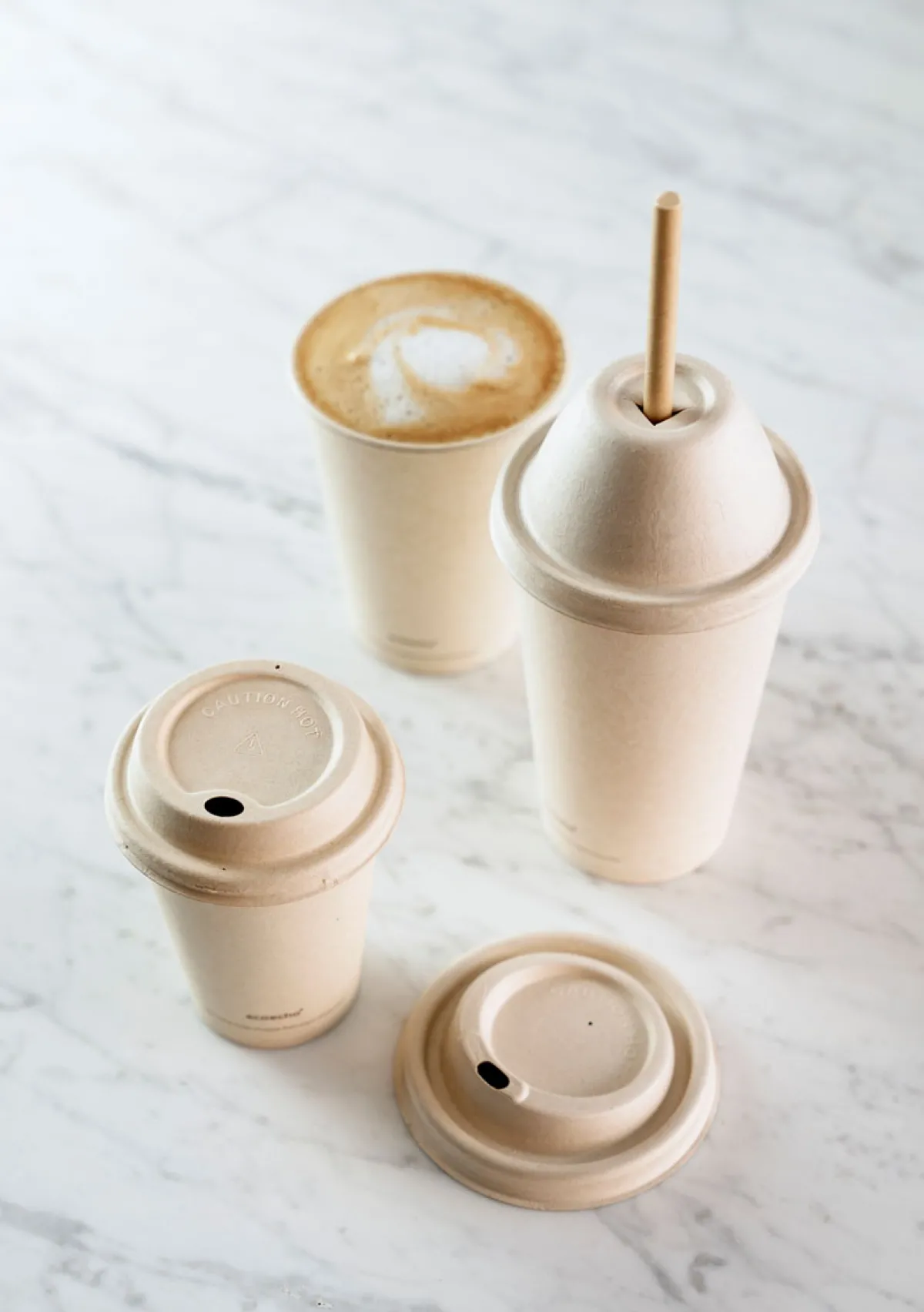 Pappbecher Und -Gläser>DUNI Trinkdeckel, flach 18/24 cl Braun