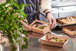 Boxen>DUNI Viking Brick Deckel mit Fenster 1100 ml Braun